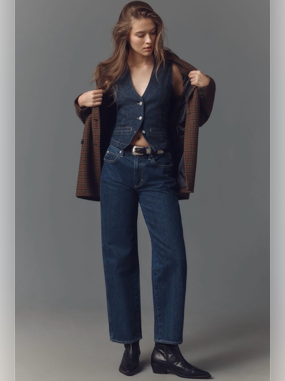 AMO Dark Indigo Straight-Leg Jeans